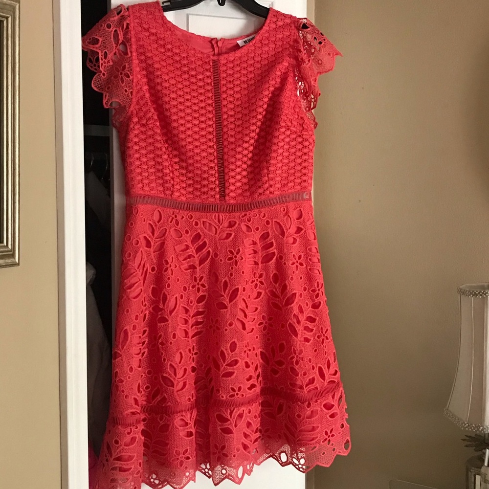 Coral lace dress